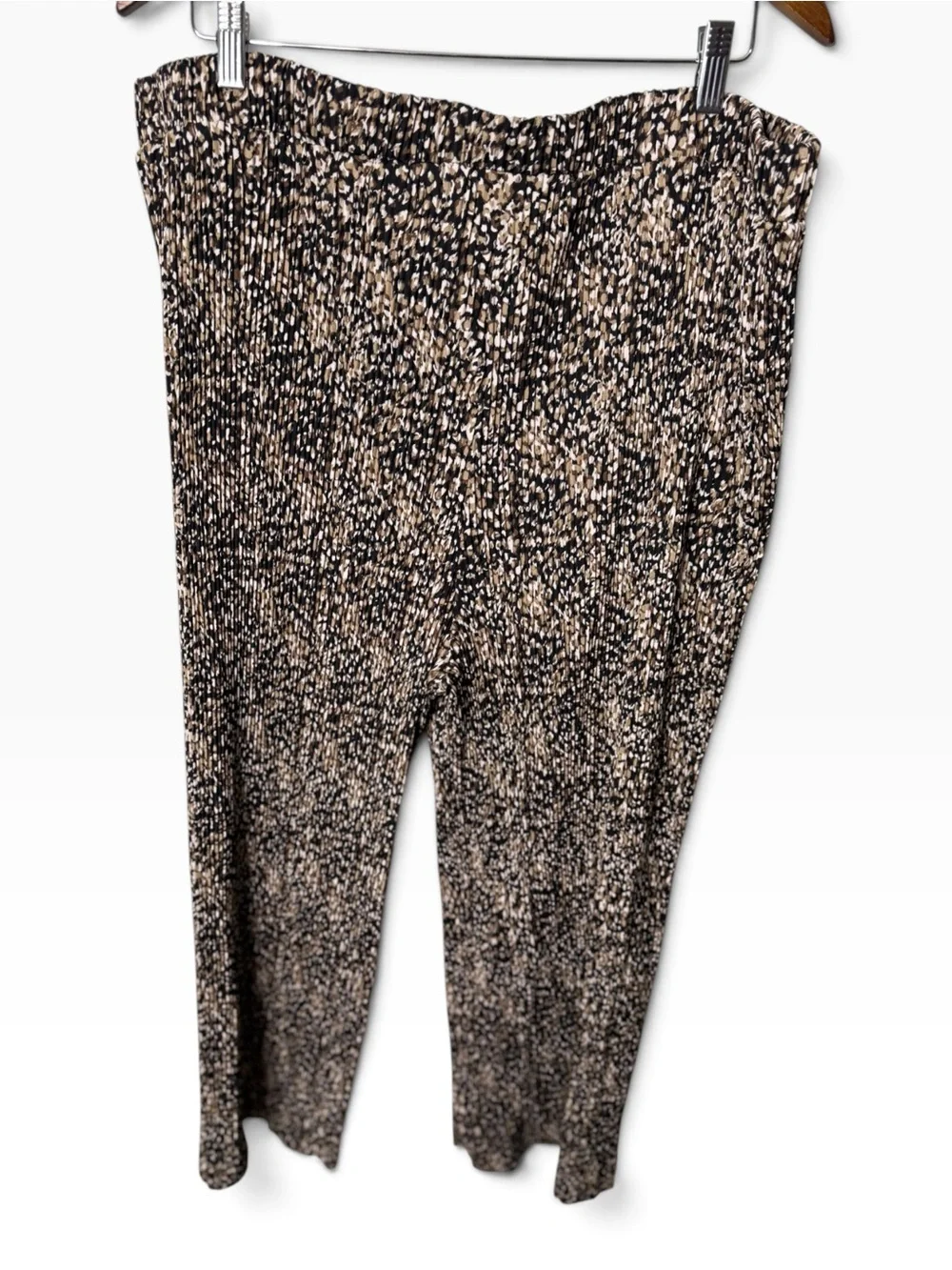 EMERY ROSE Black Brown Multi 5XL Pleated Pants Speckled Micro Texture Casual Tro